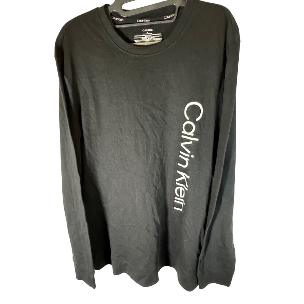 Calvin Klein Men's Logo Sleepwear Long Sleeve T-Shirt, Black, Size M,‎ NWT
